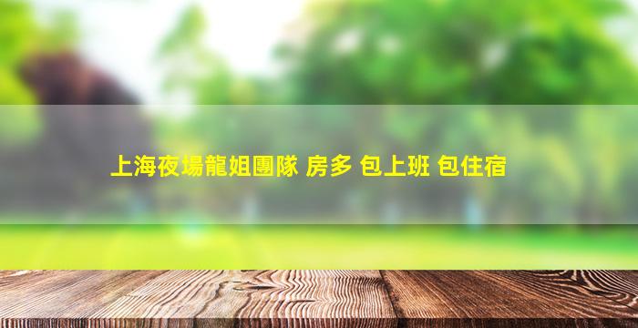 上海夜場龍姐團隊 房多 包上班 包住宿